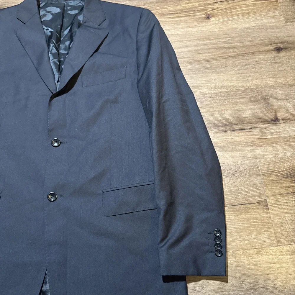 Ermenegildo Zegna Blazer Traveller Wool Silk Jacket Mens US 38R Black Italy Made